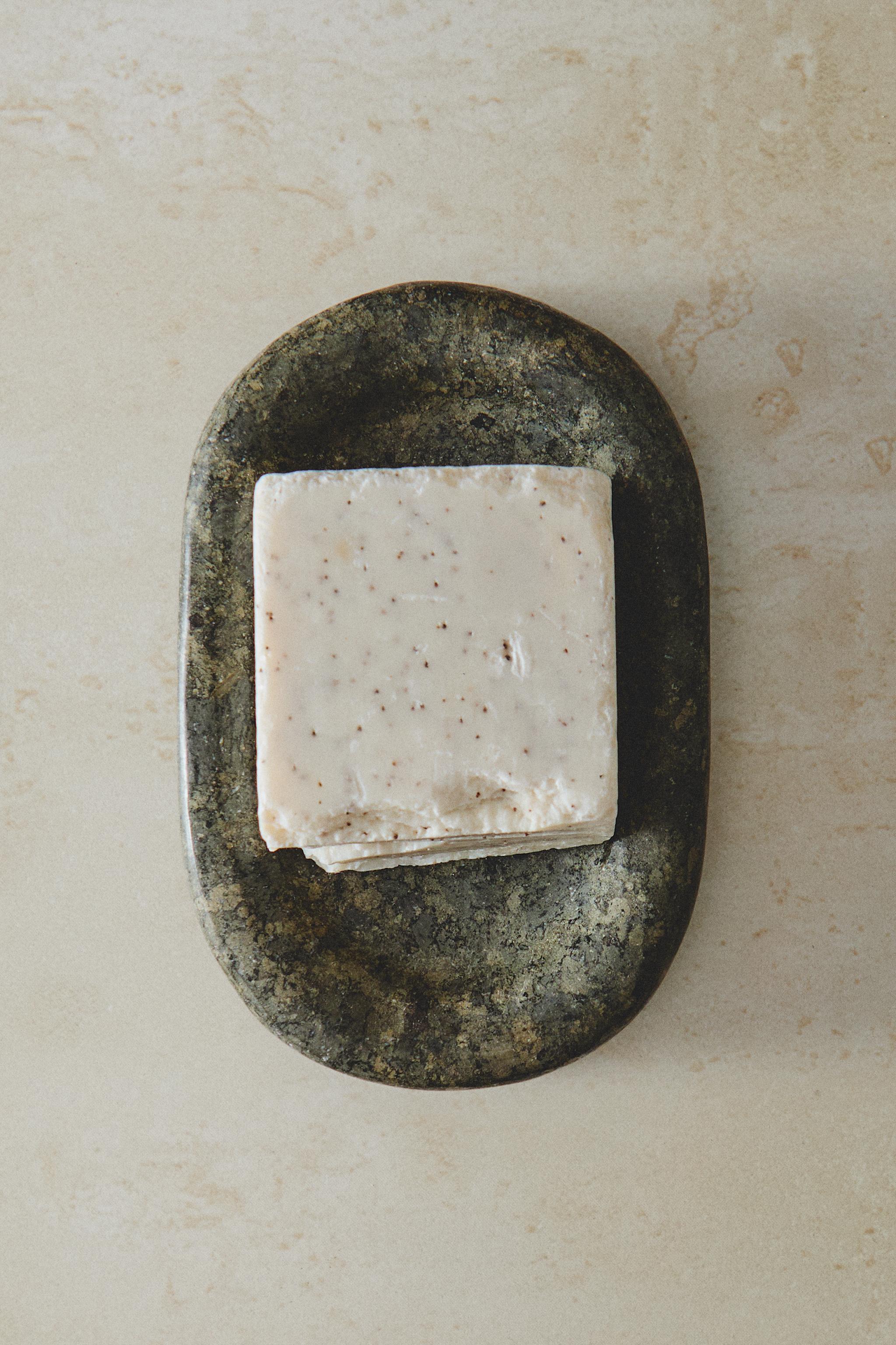 GREENISH MARBLE BATHROOM SOAP DISH